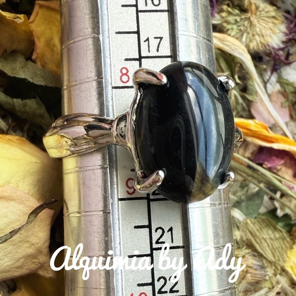 BLACK AGATE RING - Picture 1 of 1